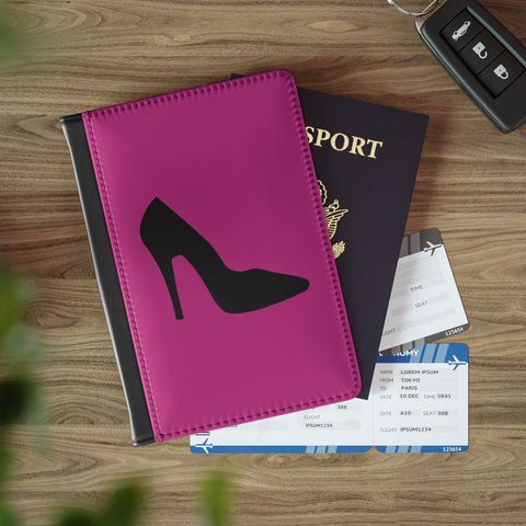 Pink With Black High Heel Passport Cover