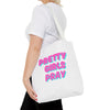 White & Pink 'Pretty Girls Pray' Design Tote Bag