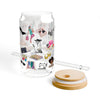 Fashionista Printed Sipper Glass - 16oz Stylish Drinkware with Fashion Illustrations