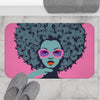 Retro Chic Bath Mat with Afro Art Design - Funky Bathroom Decor