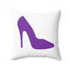 White & Purple Heel Square Pillow