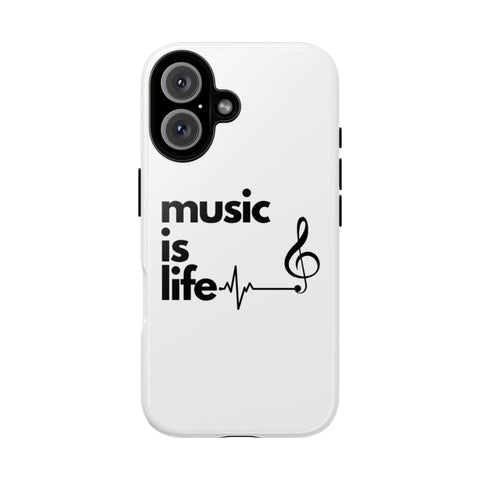 White 'Music is Life' IPhone Case