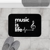 Black Music Is Life Bath Mat - Soft Absorbent Floor Mat