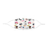 White Fashionista Printed Snug Fit Polyester Face Mask