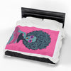 Groovy Afro Art Design Velveteen Plush Blanket Throw