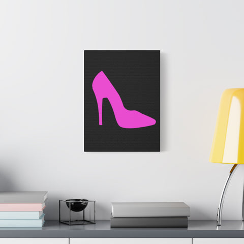 Black With Pink Heel Wall Art Canvas