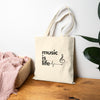 'Music is Life' Tote Bag - Eco-Friendly Cotton Canvas Bag