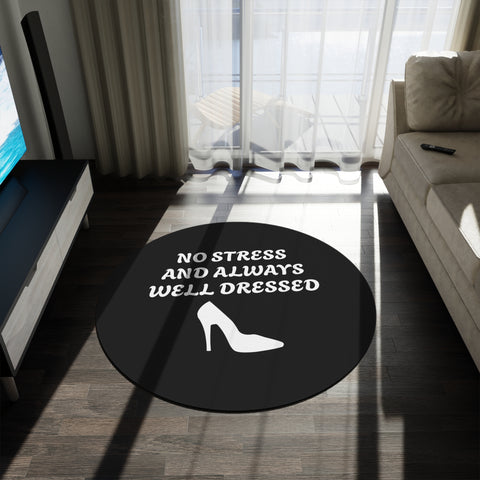 Black & White 'No Stress' Round Rug (60" × 60" )