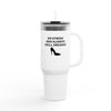 White & Black 'No Stress' Design Insulated Tumbler Travel Mug - 40oz