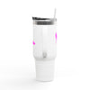 White With Pink High Heel Insulated Tumbler Travel Mug - 40oz