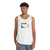 White Unisex Heavy Cotton Tank Top - 'Music is Life' Design