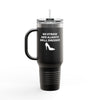 Black & White 'No Stress' Design Insulated Tumbler Travel Mug - 40oz