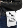 White Small 'No Stress' Design Cell Phone Wallet Case
