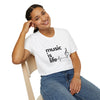 White 'Music Is Life' Unisex Softstyle Graphic T-Shirt