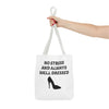 White & Black 'No Stress' Tote Bag