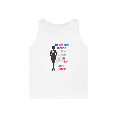 White Multi 'To All The Ladies' Cotton Tank Top