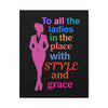 Black & Pink 'To All The Ladies' Canvas Wall Art