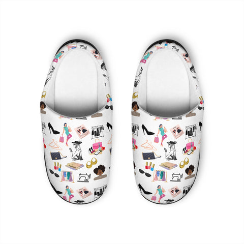 Cozy Womens Indoor Fashionista Art Printed Slippers