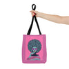 Pink Afro Art Girl Design Tote Bag