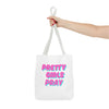 White & Pink 'Pretty Girls Pray' Design Tote Bag