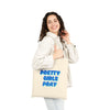 Beige & Blue 'Pretty Girls Pray' Cotton Canvas Tote Bag - Eco-Friendly