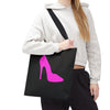 Black With Pink High Heel Tote Bag