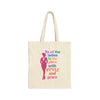 Beige 'To All the Ladies in the Place with Style and Grace' Stylish Cotton Canvas Tote Bag