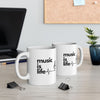 White 'Music Is Life' Ceramic Mug