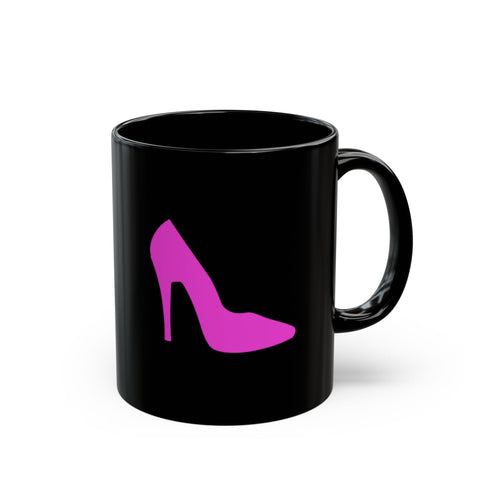 Pink High Heel Black Mug