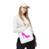 White With Pink High Heel Tote Bag