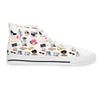 White Custom Fashionista Art Printed Women's High Top Sneakers