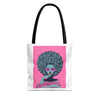 Afro Art Girl White Tote Bag