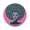 Pink Bohemian Retro Afro Design Round Rug