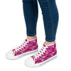 Pink Custom Fashionista Art Printed Women's High Top Sneakers