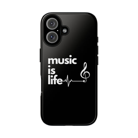 Black 'Music is Life' IPhone Case