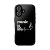 Black 'Music is Life' IPhone Case
