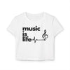 White Music is Life Women's Crop Tee