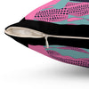 Black & Pink Retro Afro Art Design Square Pillow