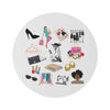 Chic Fashionista Print Round Rug - Stylish Home Decor