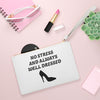 White & Black 'No Stress' Design Fashionable Clutch Bag