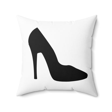 White & Black Heel Square Pillow