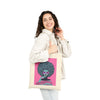 Beige Afro Art Cotton Canvas Tote Bag - Eco-Friendly