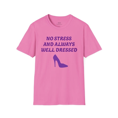 Pink & Purple 'No Stress' Soft-Style T-Shirt