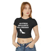 Black & White 'No Stress' Design Crop Tee
