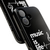 Black 'Music is Life' IPhone Case