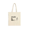 'Music is Life' Tote Bag - Eco-Friendly Cotton Canvas Bag