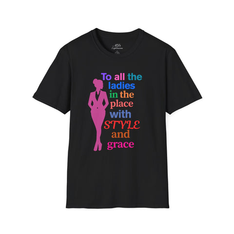 Black Multi 'To All The Ladies' Cotton Softstyle T-Shirt