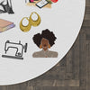 Chic Fashionista Print Round Rug - Stylish Home Decor