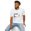 White 'Music Is Life' Unisex Softstyle Graphic T-Shirt