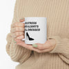 White 'No Stress' Heel Design Ceramic Mug, (11oz, 15oz)